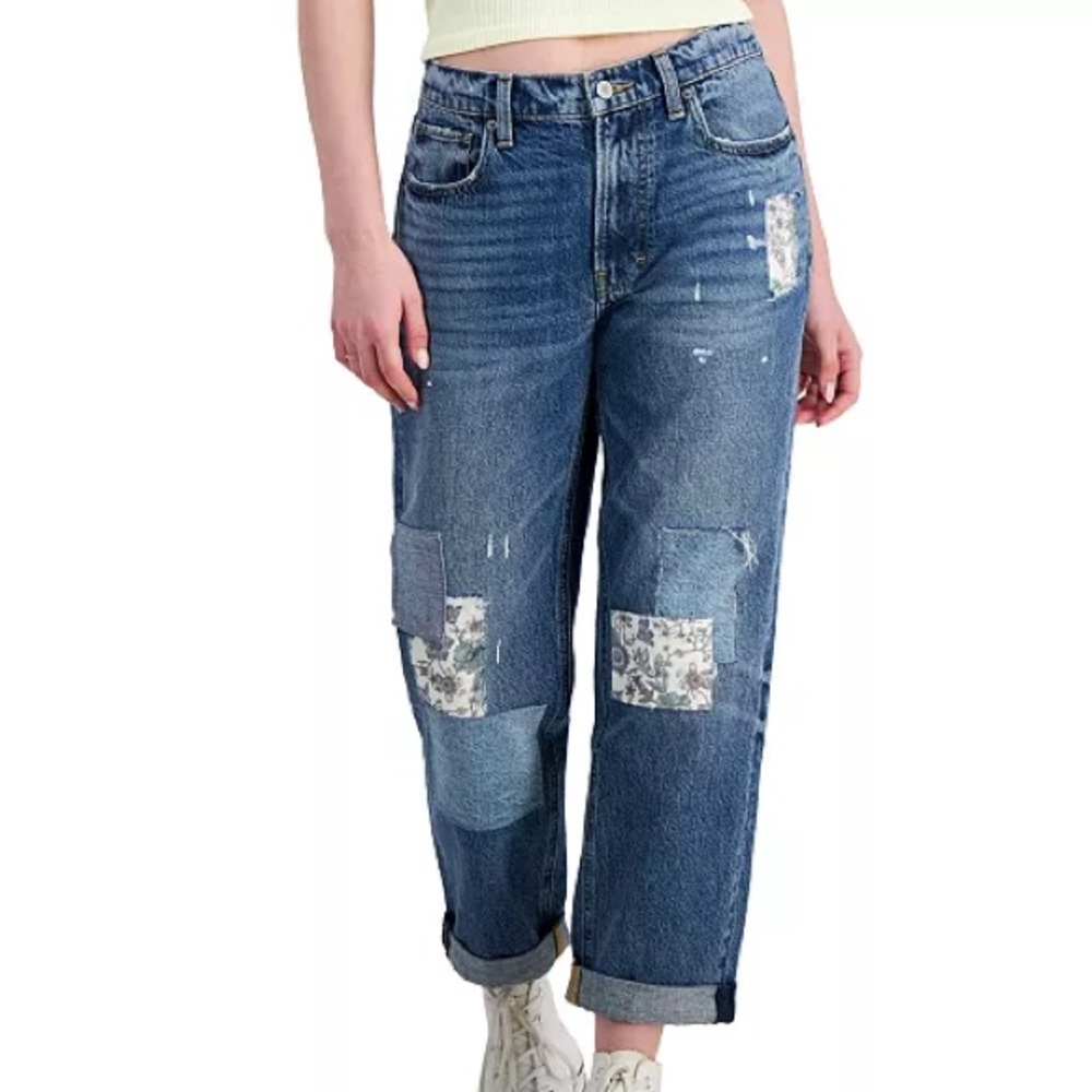 Lucky brand patchwork cropped jeans